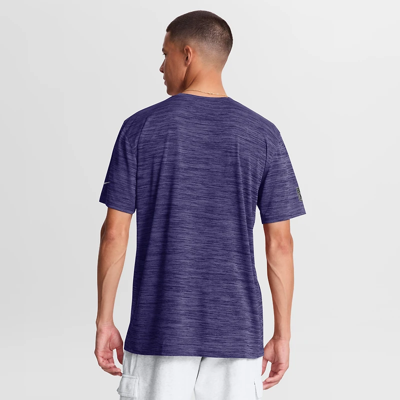Men's Nike Purple Baltimore Ravens Sideline Double Covered Dri-FIT Velocity T-Shirt