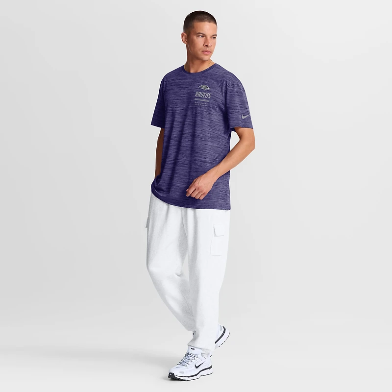 Men's Nike Purple Baltimore Ravens Sideline Double Covered Dri-FIT Velocity T-Shirt