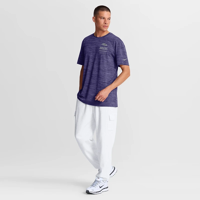 T-shirt Nike violet Baltimore Ravens Sideline Double Covered Dri-FIT Velocity pour homme