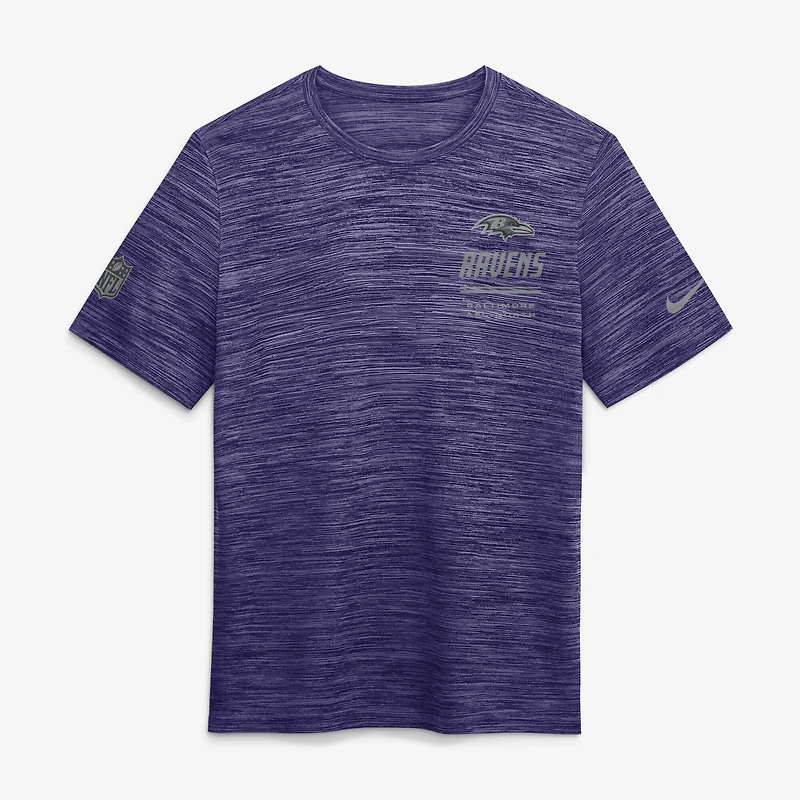 Men's Nike Purple Baltimore Ravens Sideline Double Covered Dri-FIT Velocity T-Shirt