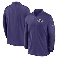 Men's Nike Purple Baltimore Ravens Sideline Dri-FIT Half-Zip Pullover