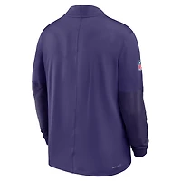 Pull Nike violet à demi-zip pour homme Baltimore Ravens Sideline Dri-FIT