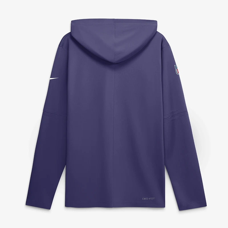 Men's Nike Purple Baltimore Ravens Sideline Dri-FIT Long Sleeve Hooded T-Shirt