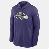 T-shirt à capuche manches longues Nike Baltimore Ravens Sideline Dri-FIT violet pour homme