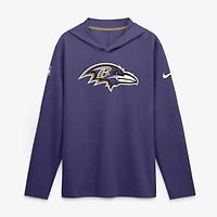Men's Nike Purple Baltimore Ravens Sideline Dri-FIT Long Sleeve Hooded T-Shirt