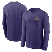 T-shirt Nike violet à manches longues Dri-FIT pour homme des Baltimore Ravens
