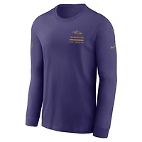 T-shirt Nike violet à manches longues Dri-FIT pour homme des Baltimore Ravens