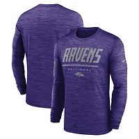 Men's Nike Purple Baltimore Ravens Sideline Offensive Transition Velocity Dri-FIT Long Sleeve T-Shirt