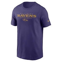 T-shirt Nike violet pour homme, coupe latérale, Baltimore Ravens