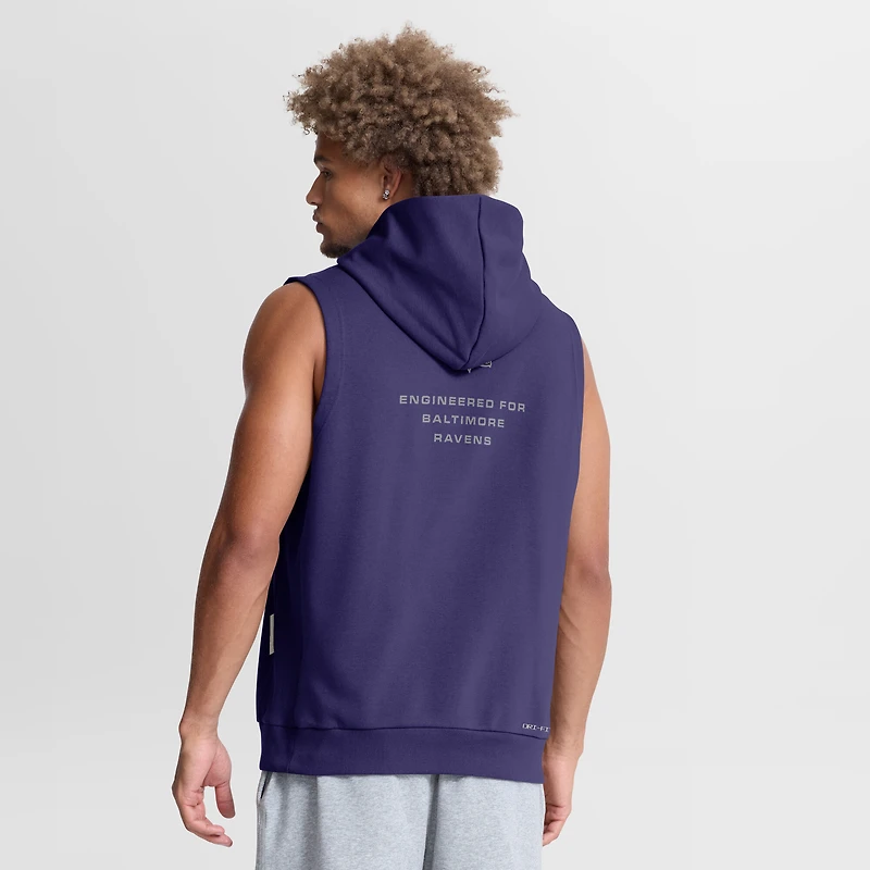 Sweat à capuche sans manches Nike Baltimore Ravens Sideline Standard Issue Dri-FIT violet pour homme