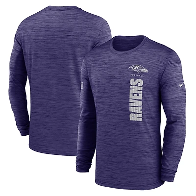 Men's Nike Purple Baltimore Ravens Sideline Velocity Dri-FIT Long Sleeve T-Shirt