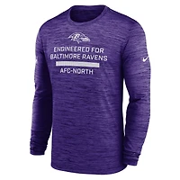 Men's Nike Purple Baltimore Ravens Sideline Velocity Performance Long Sleeve T-Shirt