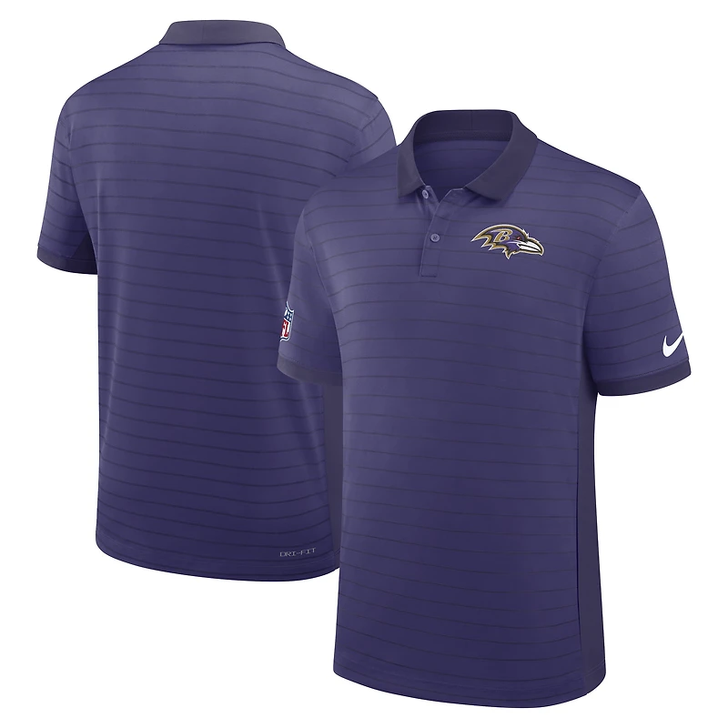 Polo Nike violet Baltimore Ravens Sideline Victory Stripe Dri-FIT pour homme