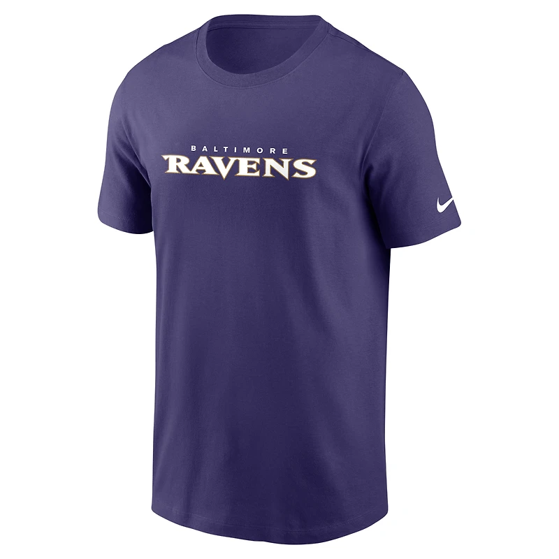 T-shirt essentiel Nike violet Baltimore Ravens Team Wordmark pour hommes