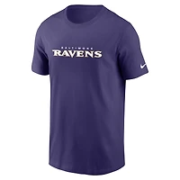 T-shirt essentiel Nike violet Baltimore Ravens Team Wordmark pour hommes