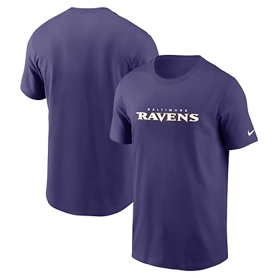 T-shirt essentiel Nike violet Baltimore Ravens Team Wordmark pour hommes