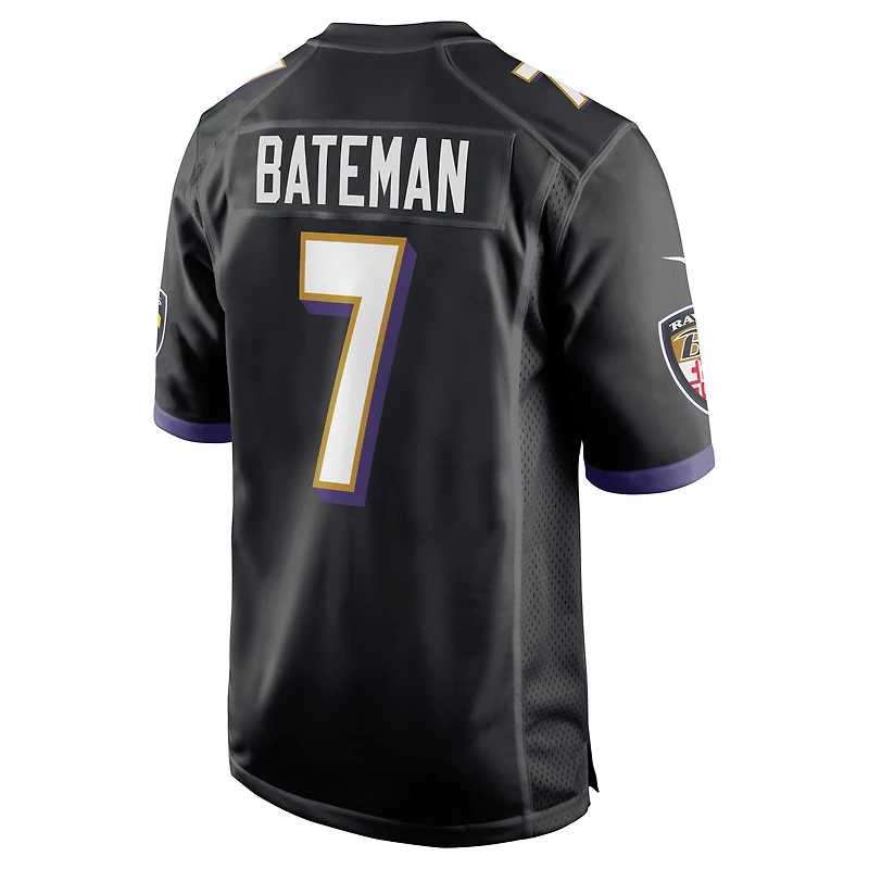 Men's Nike Rashod Bateman Black Baltimore Ravens Game Player Jersey
