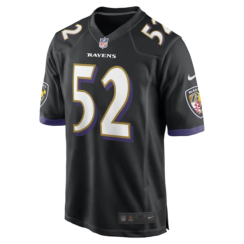 Maillot Nike Ray Lewis noir pour homme, joueur retraité des Baltimore Ravens, match alternatif