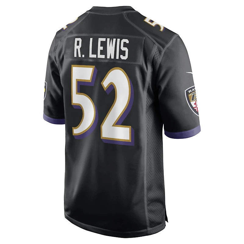 Maillot Nike Ray Lewis noir pour homme, joueur retraité des Baltimore Ravens, match alternatif
