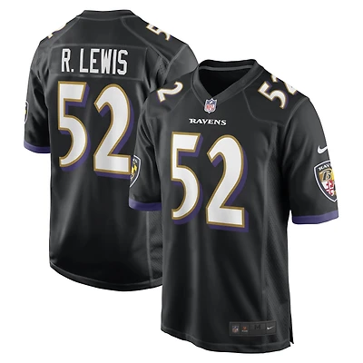 Maillot Nike Ray Lewis noir pour homme, joueur retraité des Baltimore Ravens, match alternatif