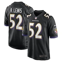 Maillot Nike Ray Lewis noir pour homme, joueur retraité des Baltimore Ravens, match alternatif