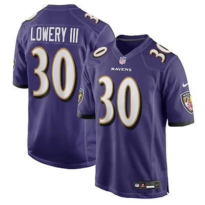 Maillot Nike Reuben Lowery III violet pour homme des Baltimore Ravens