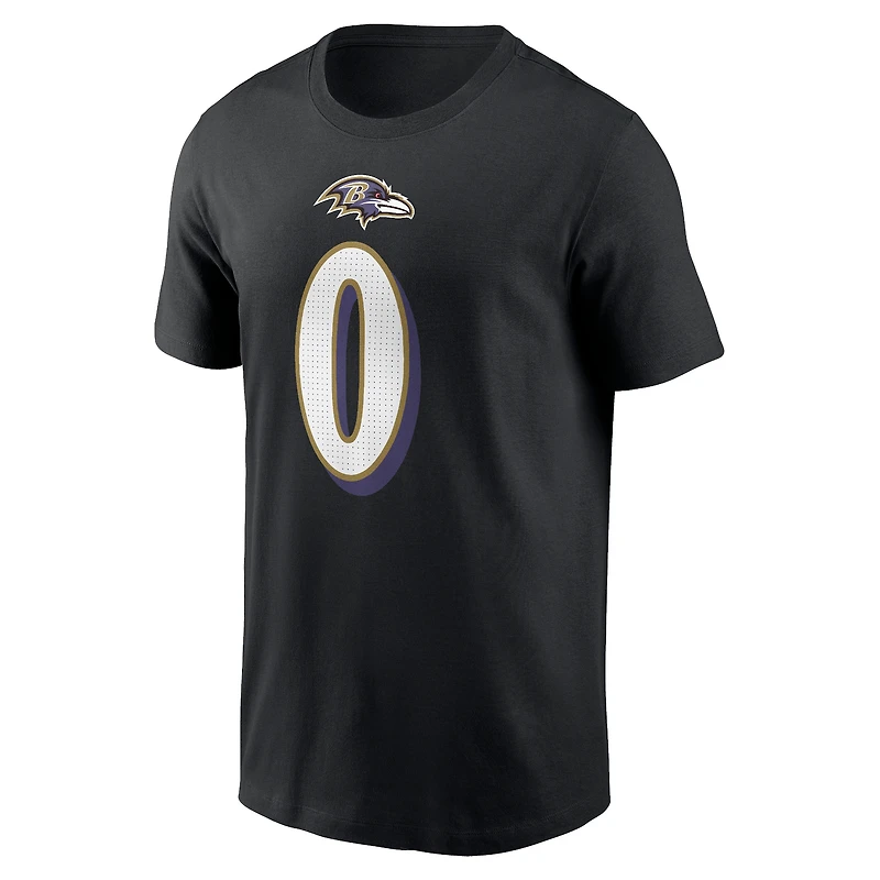 T-shirt Nike Roquan Smith pour homme, noir, Baltimore Ravens, nom et numéro du joueur