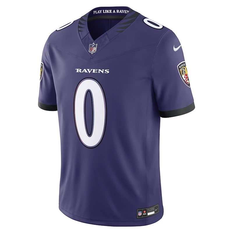 Maillot Nike Roquan Smith violet Baltimore Ravens Vapor F.U.S.E. édition limitée cousue pour homme