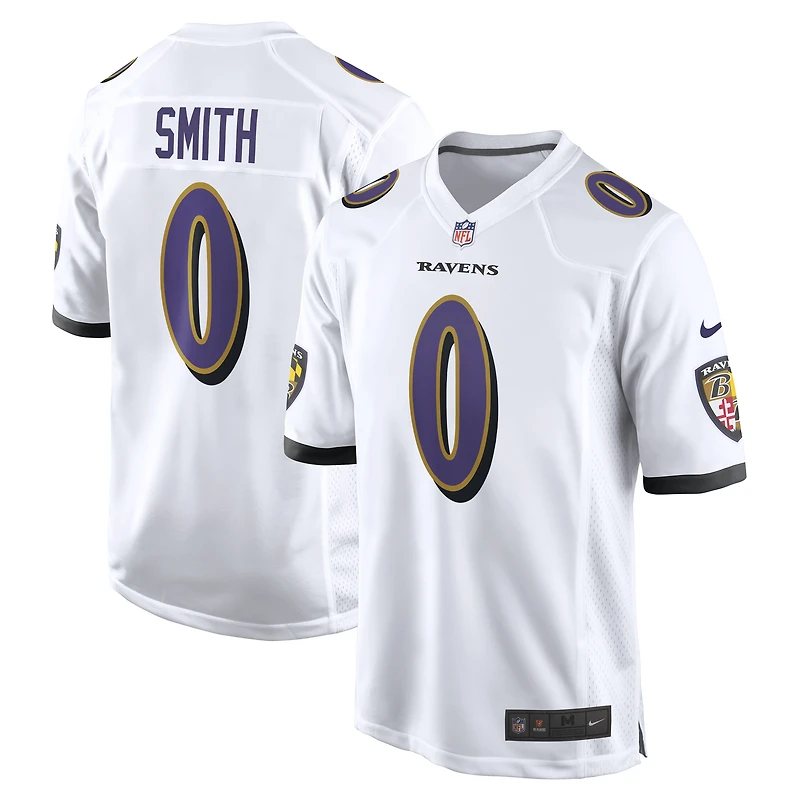 Men's Nike Roquan Smith White Baltimore Ravens Game Jersey