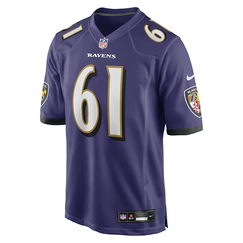Men's Nike Sam Mustipher Purple Baltimore Ravens Team Game Jersey