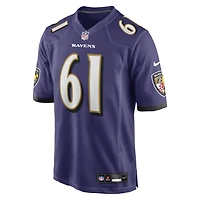 Men's Nike Sam Mustipher  Purple Baltimore Ravens Team Game Jersey