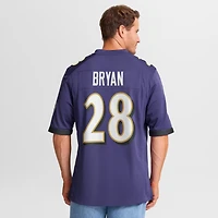 Men's Nike Taven Bryan  Purple Baltimore Ravens Team Game Jersey