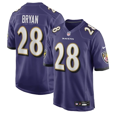 Men's Nike Taven Bryan Purple Baltimore Ravens Team Game Jersey