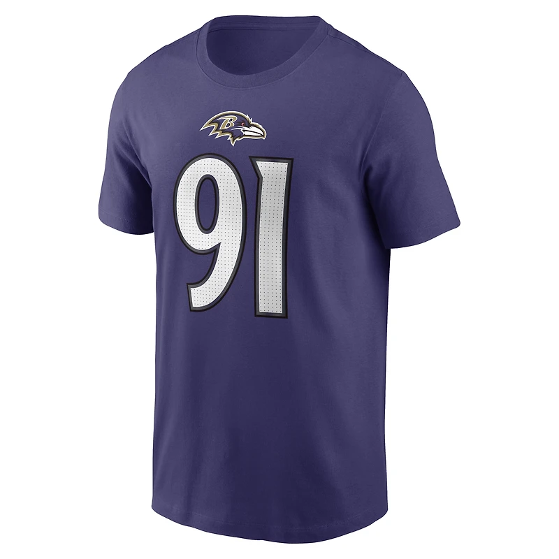 Men's Nike Trey Hendrickson Midnight Purple Baltimore Ravens Name & Number T-Shirt