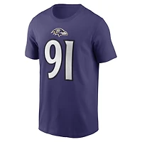 Men's Nike Trey Hendrickson Midnight Purple Baltimore Ravens Name & Number T-Shirt