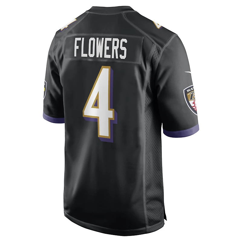 Maillot Nike Zay Flowers noir pour homme des Baltimore Ravens