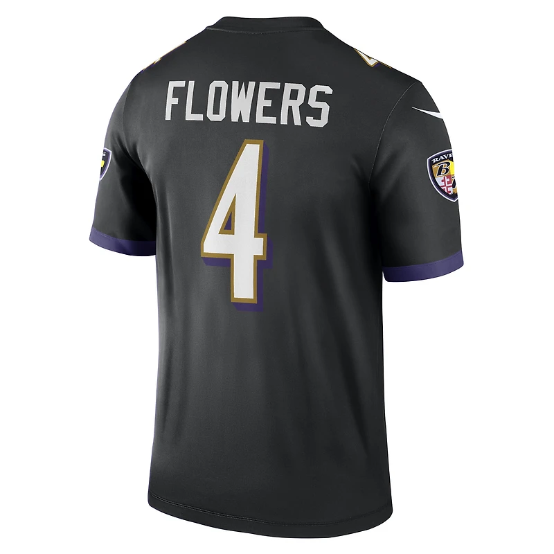Haut Nike Zay Flowers pour homme, noir, motif joueur légendaire des Baltimore Ravens