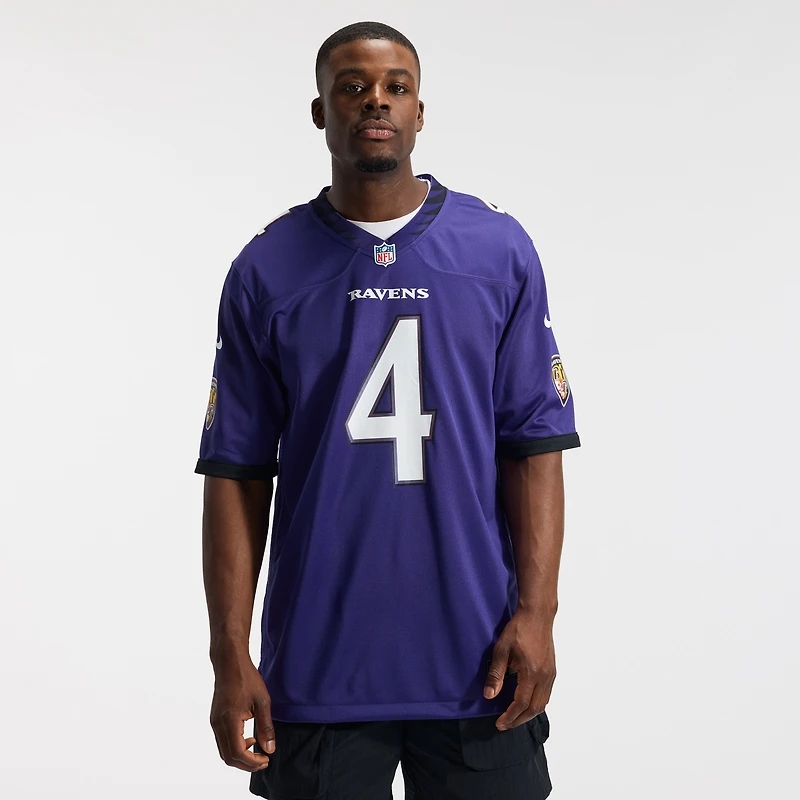 Men's Nike Zay Flowers Purple Baltimore Ravens Team Game Jersey