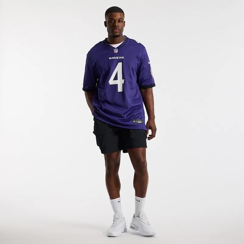Men's Nike Zay Flowers Purple Baltimore Ravens Team Game Jersey