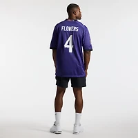 Maillot de match Nike Zay Flowers violet pour homme, équipe des Ravens Baltimore