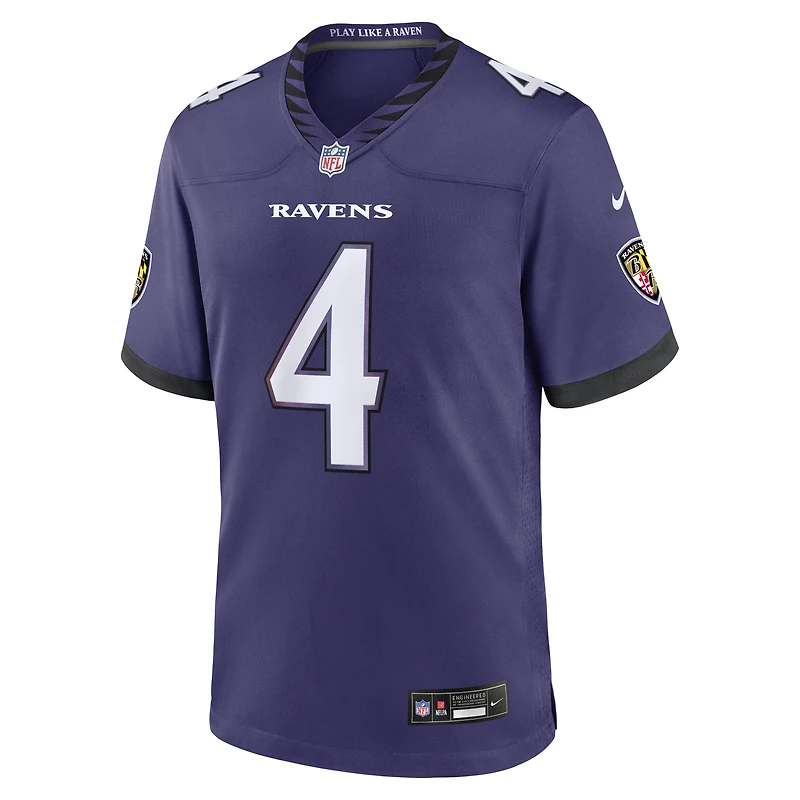 Men's Nike Zay Flowers Purple Baltimore Ravens Team Game Jersey