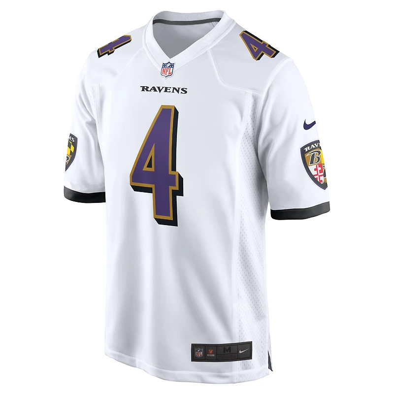 Maillot de match l'équipe Nike Zay Flowers blanc Baltimore Ravens pour homme