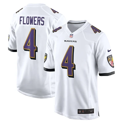 Men's Nike Zay Flowers  White Baltimore Ravens Game Jersey