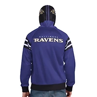 Veste de survêtement à capuche zippée Pro Player violet/noir pour homme des Baltimore Ravens