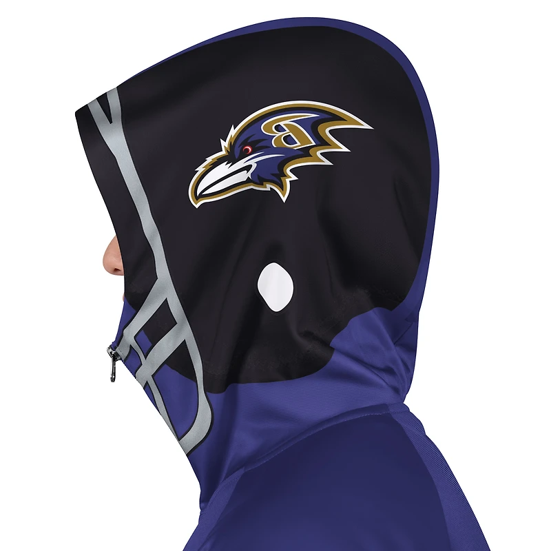Veste de survêtement à capuche zippée Pro Player violet/noir pour homme des Baltimore Ravens