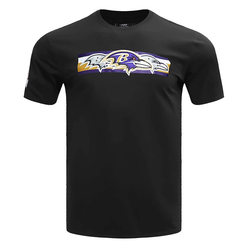 T-shirt rétro Striper Pro Standard noir Baltimore Ravens pour hommes