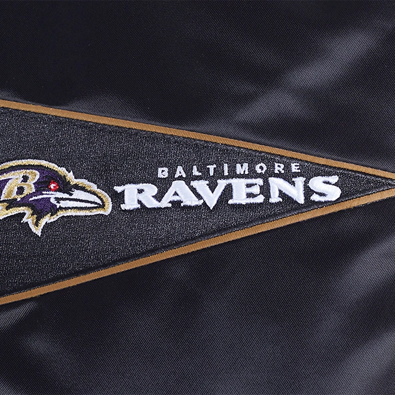 Men's Pro Standard Black Baltimore Ravens Sublimated Satin Full-Snap Jacket