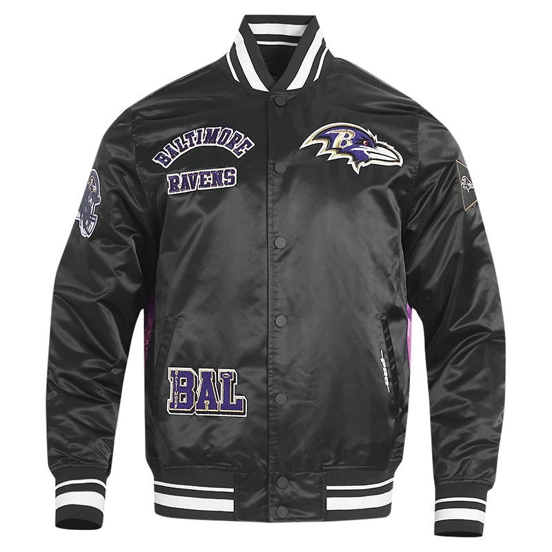 Men's Pro Standard Black Baltimore Ravens Sublimated Satin Full-Snap Jacket