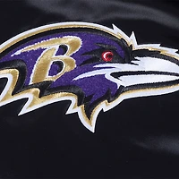 Men's Pro Standard Black Baltimore Ravens Sublimated Satin Full-Snap Jacket