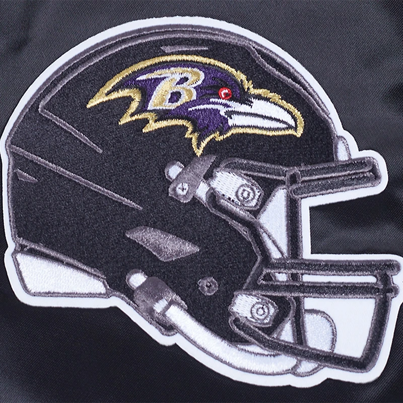 Men's Pro Standard Black Baltimore Ravens Sublimated Satin Full-Snap Jacket